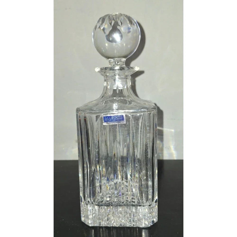 Marquis by Waterford HANOVER Crystal Square Spirit Decanter 9.75” With Stopper